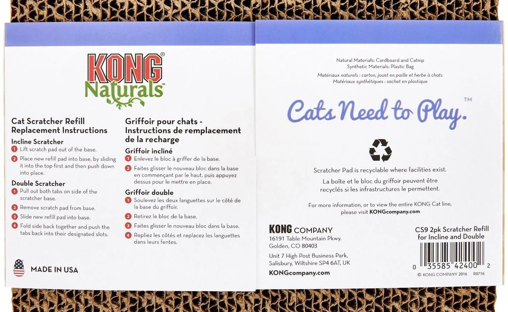 KONG Naturals Cat Scratcher Refill, 2-pack 6 KONG Naturals Cat Scratcher Refill, 2-pack - Image 4