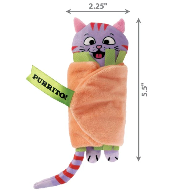 KONG Pull-A-Partz Purrito Plush Cat Toy with Catnip 4 KONG Pull-A-Partz Purrito Plush Cat Toy with Catnip - Image 2