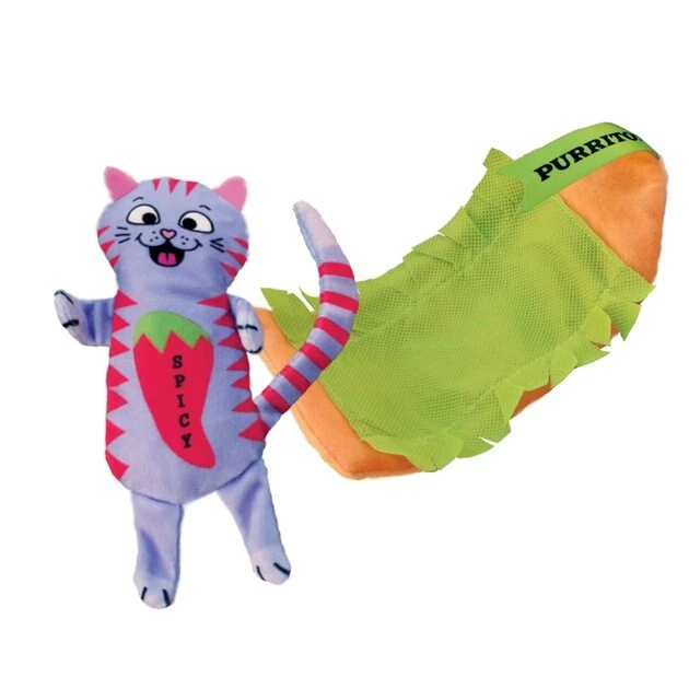 KONG Pull-A-Partz Purrito Plush Cat Toy with Catnip 7 KONG Pull-A-Partz Purrito Plush Cat Toy with Catnip - Image 5