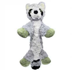 KONG Low Stuff Flopzie Raccoon Squeaky Plush Dog Toy, Medium