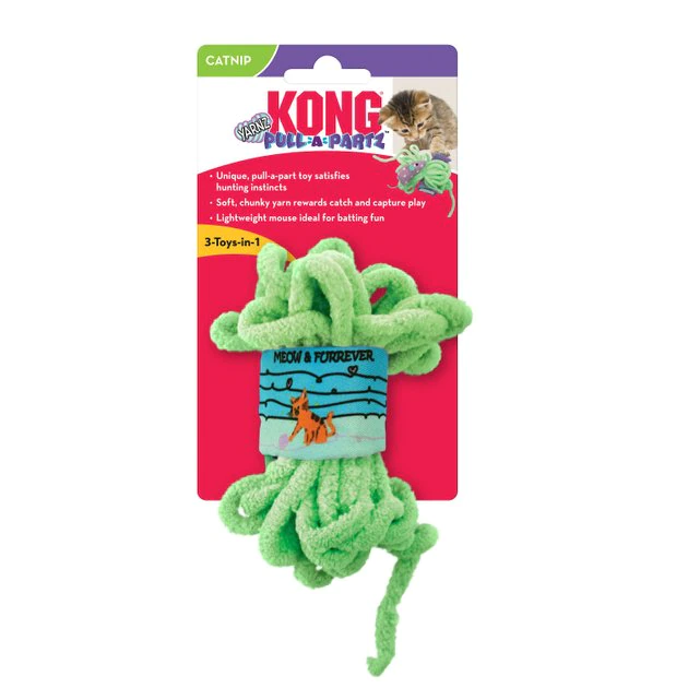 KONG Pull-A-Partz Yarnz Assorted Plush Cat Toy with Catnip 4 KONG Pull-A-Partz Yarnz Assorted Plush Cat Toy with Catnip - Image 2