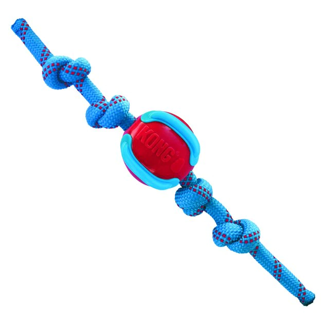 KONG Jaxx Brights Ball Rope Dog Toy 3 KONG Jaxx Brights Ball Rope Dog Toy