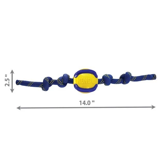 KONG Jaxx Brights Ball Rope Dog Toy 4 KONG Jaxx Brights Ball Rope Dog Toy - Image 2