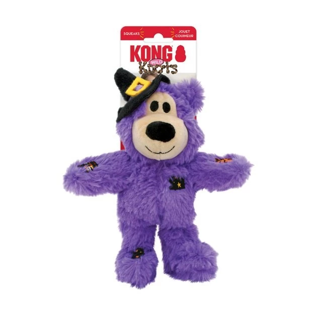 KONG Wild Knot Bear Squeaky Plush Dog Toy, Purple 5 KONG Wild Knot Bear Squeaky Plush Dog Toy, Purple - Image 3