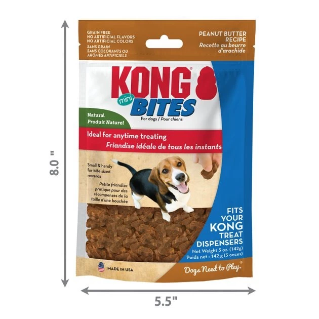 KONG Bites Mini Grain-Free Peanut Butter Dog Treats, 5-oz bag 6 KONG Bites Mini Grain-Free Peanut Butter Dog Treats, 5-oz bag - Image 4
