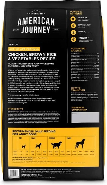 American Journey||KONG American Journey Active Life Formula Senior Chicken, Brown Rice & Vegetables Recipe Dry Food + KONG Senior Dog Toy, Large 5 American Journey||KONG American Journey Active Life Formula Senior Chicken, Brown Rice & Vegetables Recipe Dry Food + KONG Senior Dog Toy, Large - Image 3