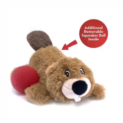 KONG Cozie Pocketz Beaver Dog Toy, Brown