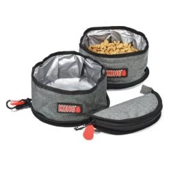 KONG Fold-Up Dog Bowl, Red & Black, Small
