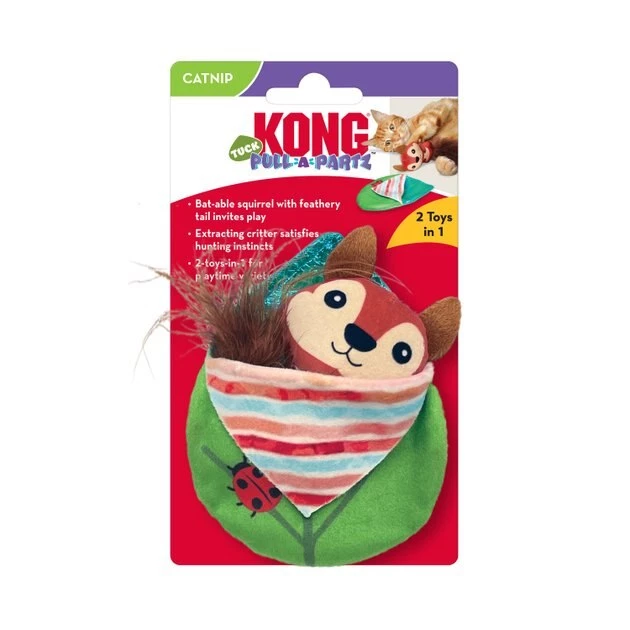 KONG Pull-A-Partz Tuck 2 in 1 Catnip Cat Toy 4 KONG Pull-A-Partz Tuck 2 in 1 Catnip Cat Toy - Image 2