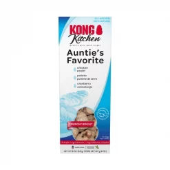 KONG Kitchen Auntie's Favorite Grain-free Chicken Crunchy Biscuit Dog Treats, 8-oz box