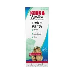 KONG Kitchen Poke Party' Salmon Crunchy Biscuit Dog Treats, 8-oz box