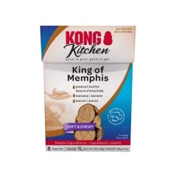KONG Kitchen King of Memphis Grain-Free Bacon & Peanut Butter Chewy Dog Treats, 7-oz box