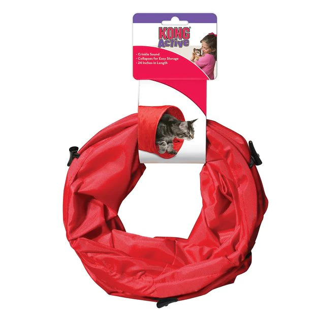 KONG Active Nylon Tunnel Cat Toy, Red 6 KONG Active Nylon Tunnel Cat Toy, Red - Image 4